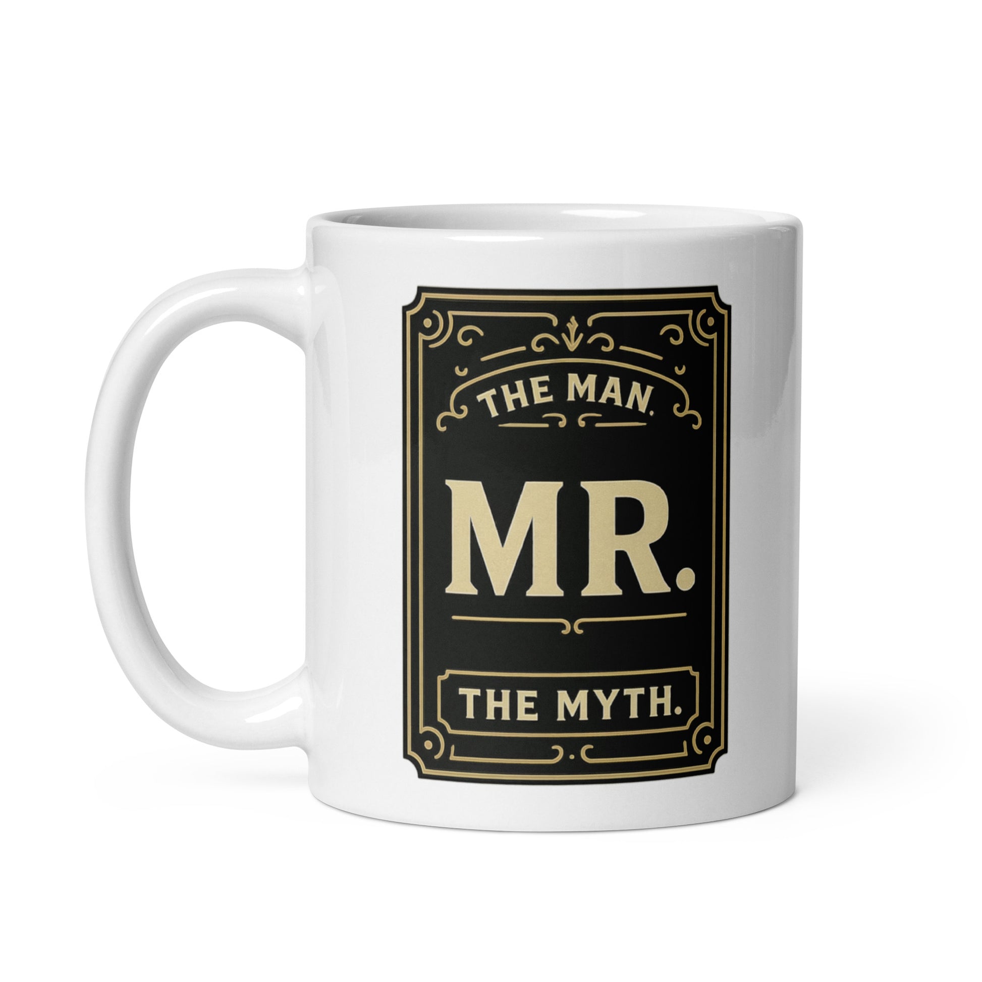 Product Image for "MR The Man The Myth" Mug. Perfect gift for engagement, wedding or anniversary.