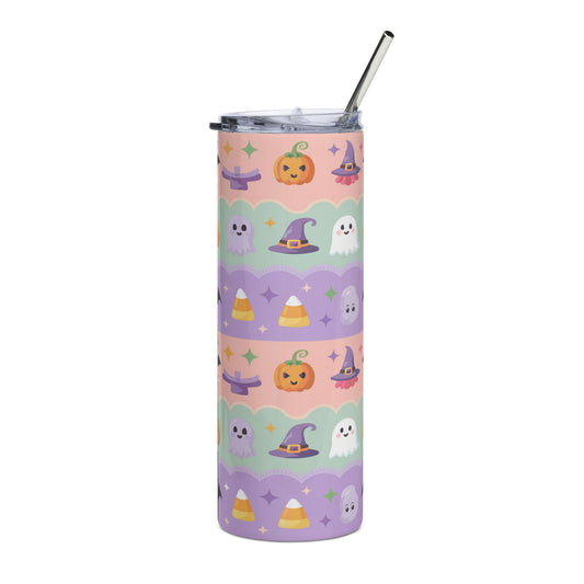 Pastel Halloween 2025 Tumbler – Reusable Stainless Steel Travel Cup for Hot & Cold Drinks